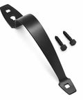 Gate Handle Pull Ten And Three Eighths Inch Heavy Duty Steel Door Handle With Black Finish Hardware Included For Wooden Fences Sheds Barn Doors And Garages Weather Resistant And Easy To Install. Black steel gate pull with mounting screws