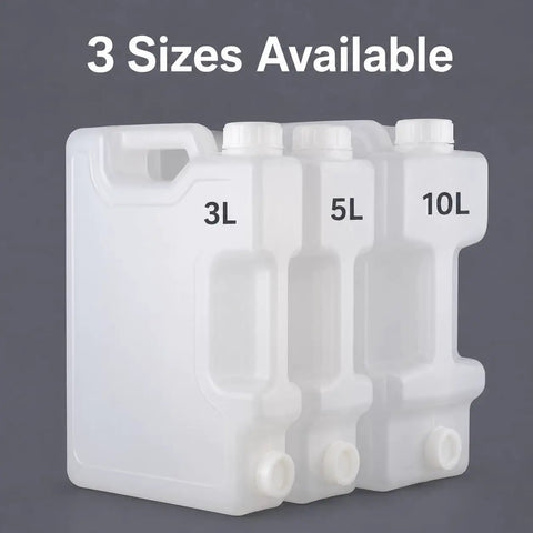On The Go Water Container With Spigot For Outdoor And Car Use 3L 5L Or 10L Capacities Lightweight PP Water Jug side view