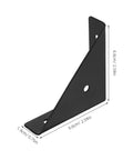 Beefy Black Metal Corner Brackets Set Heavy Duty Right Angle Shelf Braces dimensions 6.6cm x 1.9cm Sturdy Cold Rolled Steel