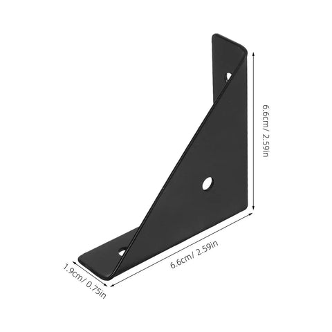 Beefy Black Metal Corner Brackets Set Heavy Duty Right Angle Shelf Braces dimensions 6.6cm x 1.9cm Sturdy Cold Rolled Steel