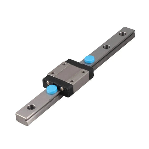 12mm Linear Rail With Block Mini Bearing Steel Slide Kit 150mm Length For Precision Motion In Automatic Equipment And Measuring Tools With Lubrication System, blue caps