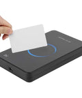 UHF RFID Reader USB Desktop 915MHz Non Contact Card Writer And Reader For ISO18000-6C/6B Tags with RFID card interaction.