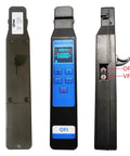 Front view of D YEDEMC Live Optical Fiber Identifier with VFL and OPM, blue display