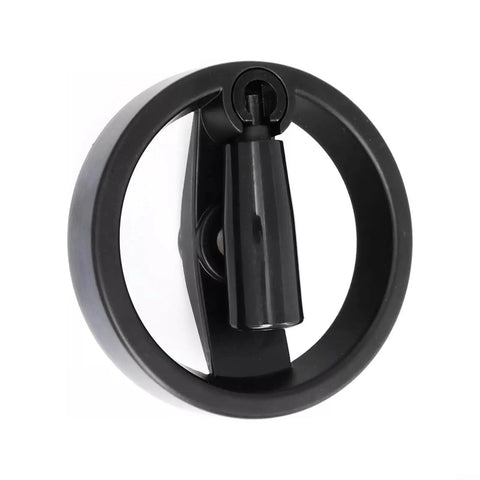 Top view of Heavy Duty Foldable Spoke Handwheel Aluminum Alloy With Revolving Handle For Milling Machine Lathe Grinder Black 12mm Bore 125mm OD Industrial Pro Grade Precision Control