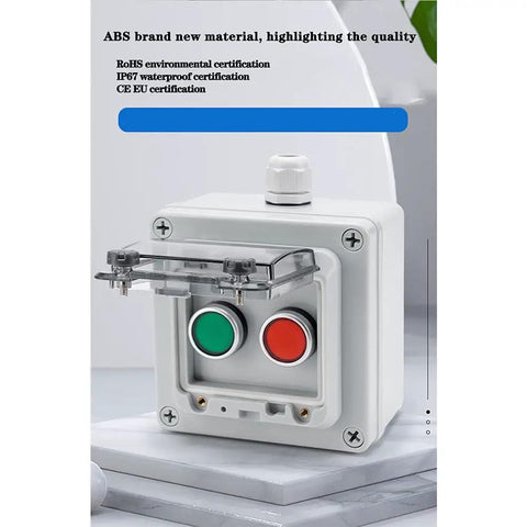 Emergency Stop Push Button Box IP65 22mm Momentary Red Green Start Stop Buttons And Selector Switch Integrated Control Station