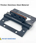 Heavy Duty Stainless Steel Door Hinges 4 By 3 Inches Non Mortise Easy Install Smooth Quiet Operation Ideal For Interior Doors Beefy Rust Resistant Hardware 6 Pack Black