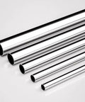 Six 1/4 in OD 304 stainless steel seamless tubes, 12 in long, straight round metal pipes.