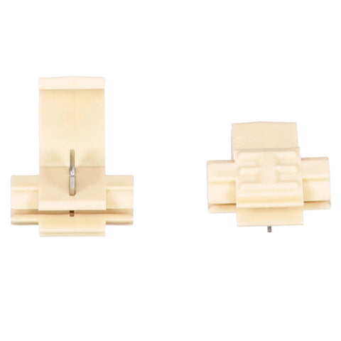 Moisture Resistant Self Stripping Electrical Tap IDC For Quick Plug And Splice In Auto Marine RV Wiring White Pack Of 500 close-up