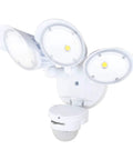 60W Waterproof LED Outdoor Motion Sensor Security Light With 3 Adjustable Heads And 6000 Lumen Brightness For Your Go To Driveways And Yards ETL Certified White, showing front view