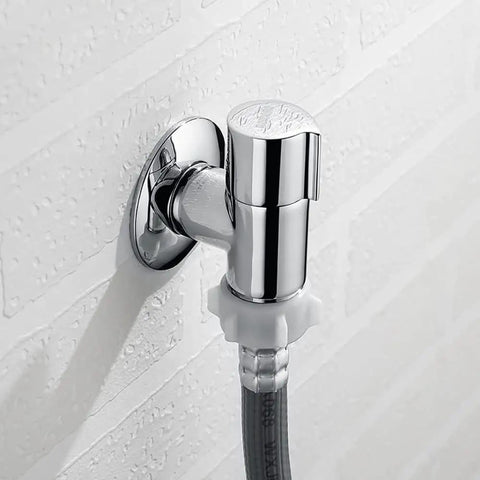 No-Nonsense Backflow Preventer Valve For Washer And Dishwasher, Chrome Solid Brass Angle Valve, Wall Mount, G1/2 Inlet To G3/4 Outlet