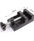 Mini Flat Clamp Bench Vise For Watch Repair And Jewelry DIY, Precision Small Parts Holder, black aluminum vise dimensions shown