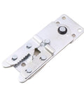 Heavy Duty Steel Corner Bracket Hinge For Sofa And Couch Sectional Connector Snap with steel plate and locking mechanism.
