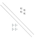 Two Piece 8mm By 800mm Linear Motion Rod Guide Kit with four SCS8UU bearings and SK8 aluminum rail supports for CNC machines and 3D printers
