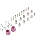 Top 24-Piece Plasma Cutter Consumables Kit For SG-55 AG-60 WSD-60 Nozzles Electrodes Shields Guides To Keep Your Cut50 Or LGK-60 Cutting Smooth And Slick All Day Long Without Any Hiccups. Set includes nozzles and shields.