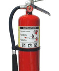 Pack Of 3 5 LB ABC Dry Chemical Fire Extinguishers With Heavy Duty Vehicle Brackets UL Listed 2A 10BC Rating showing red fire extinguisher.