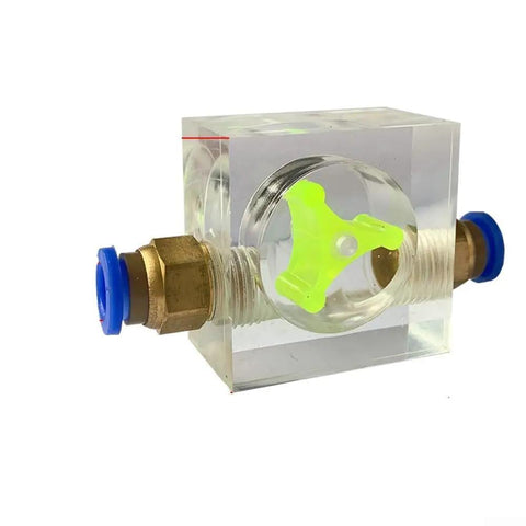 Real Time Spindle Water Flow Monitor For Engraving Machines, Square Two Way Flow Indicator In Acrylic And Metal Housing