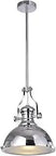 Chrome Dome Pendant Light For Kitchen Islands And Bars 1 Light 13 Inch Diameter Includes 39 Inch Wire Center Pipe 20 Inch ETL Listed