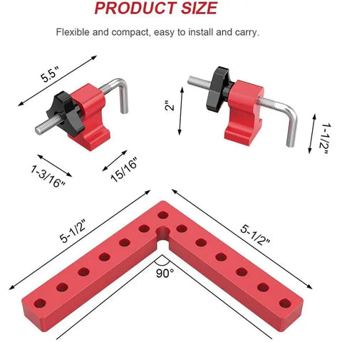 Heavy Duty Woodworking Precision Square L Shaped Jig For Fast Splicing And Panel Alignment 5.5 inch clamp size and 90 degree angle