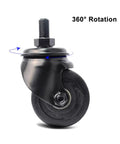 Heavy Duty Swivel Caster Wheels With Brakes M Threaded Stem No Noise Nylon Casters for smooth 360° mobility