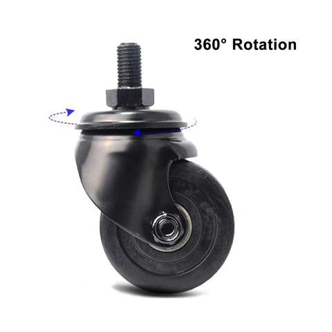 Heavy Duty Swivel Caster Wheels With Brakes M Threaded Stem No Noise Nylon Casters for smooth 360° mobility