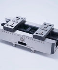 Heavy Duty Cnc Self Centering Vise With Rock Solid Grips For Precision Milling Machines And Workshop Essentials Built Different For Effortless Clamping And Serious Setup Flex, 290x125x76mm, silver, top view showing jaw and alignment scale.