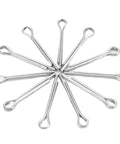 All Purpose Stainless Steel Cotter Pin Kit With Assorted Sizes 350 700 1050 Pieces, 304 Grade Split Pins arranged in a flower shape