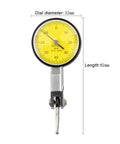 200mm Magnetic Dial Indicator Stand With Base And Handle, Bang For Your Buck Small Dial Test Indicator For Precision Calibration, 0 To 0.8mm Range, 0.01mm Graduation, Ideal For Machining, Metalworking, And Equipment Setup, yellow 32mm dial indicator, 82mm length