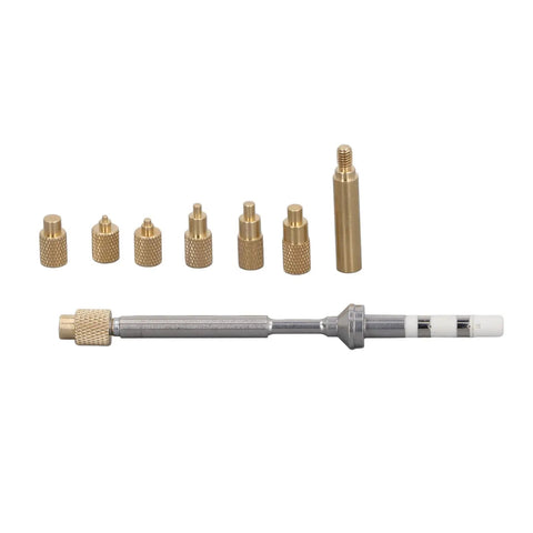 Brass Threaded Soldering Iron Tips Heat Set Inserts, Pressure Heads For 3D Printer Accessories, Replacement Parts, Interchangeable With Common 936 Tips, Durable, Precise Soldering Tool Components displayed on white background.