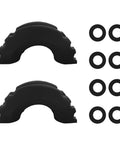 2 Pack D Ring Shackle Isolators Kit with washers for standard three quarter inch shackles. Rubber isolators protect bumper.