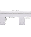 Dead Nuts Precise Embedded Handle Slotting Template With Quick Clamp And Router Dust Cover For Wardrobe Cabinet Door Panel U Groove Positioning Jig dimensions with etched scales and clear polycarbonate design.