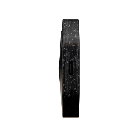 Side view of sleek No Seed Phrase Hardware Wallet measuring 66x60, designed for self custody with NFC capability.