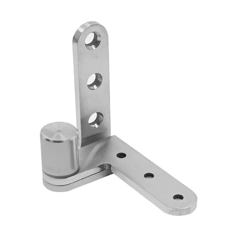 Badass Heavy Duty Pivot Door Hinges Rock Solid 360 Degree Smooth Swinging Stainless Steel Surface Mount shown from side angle.