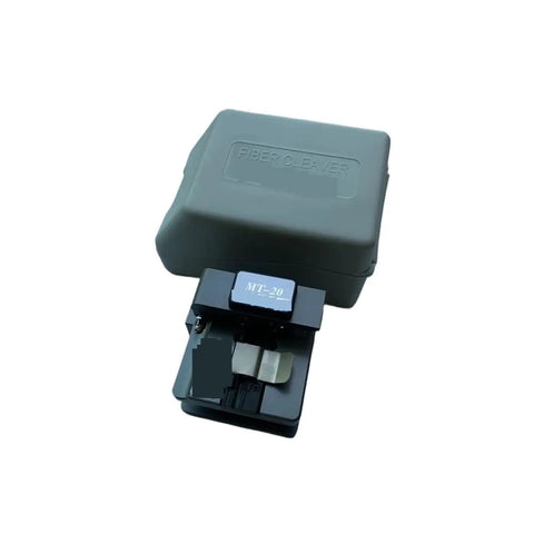 AOXHUGB Automatic Mt-20 Optical Fiber Cleaver Precision Cutting Knife Tool for Fiber Splicing Cable Repair, gray casing.