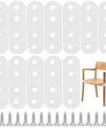 DIY Furniture Fix Kit White Metal Flat Brackets For Tables And Chairs 20 Plates With 80 Screws shown with chair use example