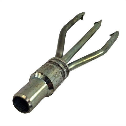 Galvanized 3 Prong Flat Trident For Spearfishing Freediving And Scuba Diving, 6mm Thread For Polespears Hawaiian Slings