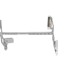 Soft-Close Hydraulic Cabinet Door Hinges with Adjustable Dampers in metal, side view, for smooth, gentle closing cabinets.