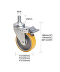 Heavy Duty Caster Wheels With MX Threaded Stem For Workbench Furniture And Cart Use Swivel Locking Casters With Brakes Non Slip PU
