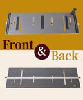 Heavy Duty Table Saw Taper Jig Featuring Triple Adjustable Clamps And A Robust Aluminum Fence For Dead On Bevel Cuts And No Sweat Setup, showing front and back views.