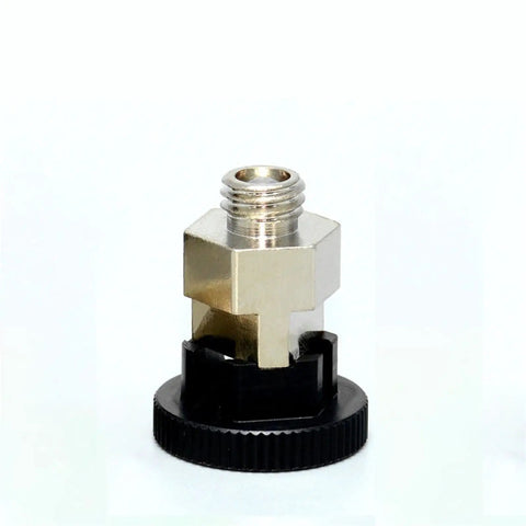 Pro Grade M8 Self Locking Knob Indexing Plunger with Spring Loaded Fixed Position Dowel Pin in metal and plastic, showing threading detail.