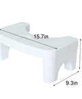 7 Inch Squatting Toilet Stool With Aromatherapy Box Non Slip Footstool For Bathroom Easy To Clean Anti Slip Grippy Base Durable Polypropylene Space Saving Design Great For Small Bathrooms White, dimensions labeled.