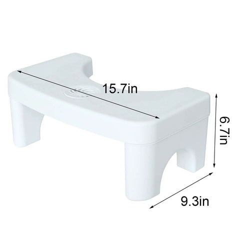 7 Inch Squatting Toilet Stool With Aromatherapy Box Non Slip Footstool For Bathroom Easy To Clean Anti Slip Grippy Base Durable Polypropylene Space Saving Design Great For Small Bathrooms White, dimensions labeled.