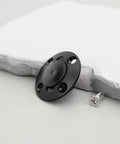 RC Airplane Fuel Tank Plug Cap, CNC Aluminum Alloy Anodized Black Round Oil Filler with screw on white background