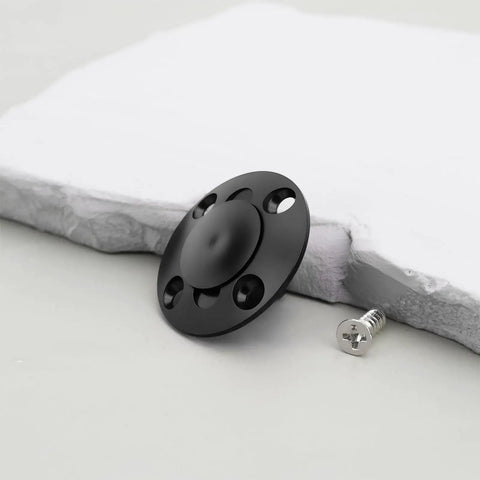 RC Airplane Fuel Tank Plug Cap, CNC Aluminum Alloy Anodized Black Round Oil Filler with screw on white background