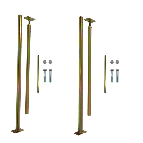 ZANURA 59–100 in adjustable floor-to-wall jack posts, zinc-plated steel with base plates; 2-pack.