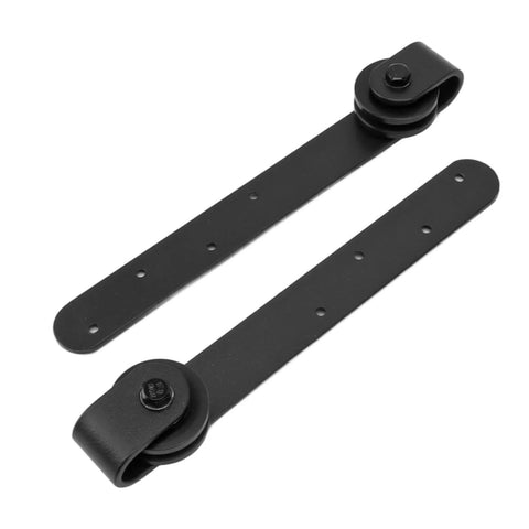 Rustic Barn Door Hardware Kit For Sliding Doors, Heavy Duty Carbon Steel Track Rail Set For Single Or Double Bypass Doors