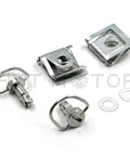 15mm Chrome Quick Release Motorcycle Fairing Bolts With Snappy Quarter Turn Action and Tight Grip Clips for easy body panel swaps.