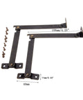 Two Pack Left Side Lid Support Hinges For Wood Boxes And Cabinets, Folding Lift Up Stay Hinge, 4.25 Inches, antique bronze