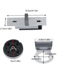 Public Restroom Privacy Door Bolt With Engaged Vacant Indicator And Zinc Alloy Handle, shown with dimensions