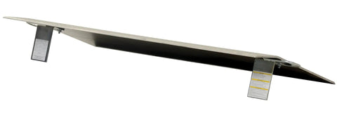 Built Tough Aluminum Loading Dock Plate 72X36 Half Inch 7800 Lb Capacity shown from side angle with stability supports.