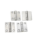 Automatic Self Closing Door Hinge Square Two Inch Badass Heavy Duty 304 Stainless Steel Cabinet Closet Hardware in silver finish.